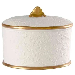 AMOUR SECRET SCATOLA OVALE IN COTONE - BIANCO