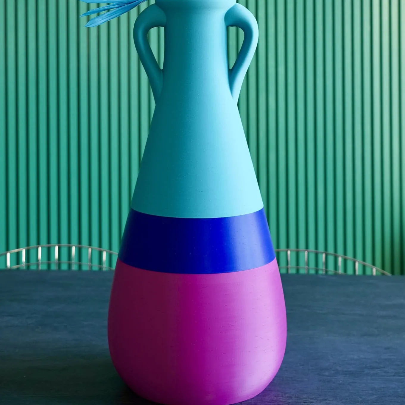 Anfora Cornelia XXL blu fucsia e azzurra