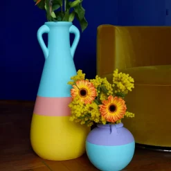 Anfora Cornelia XXL giallo-rosa e blu chiaro