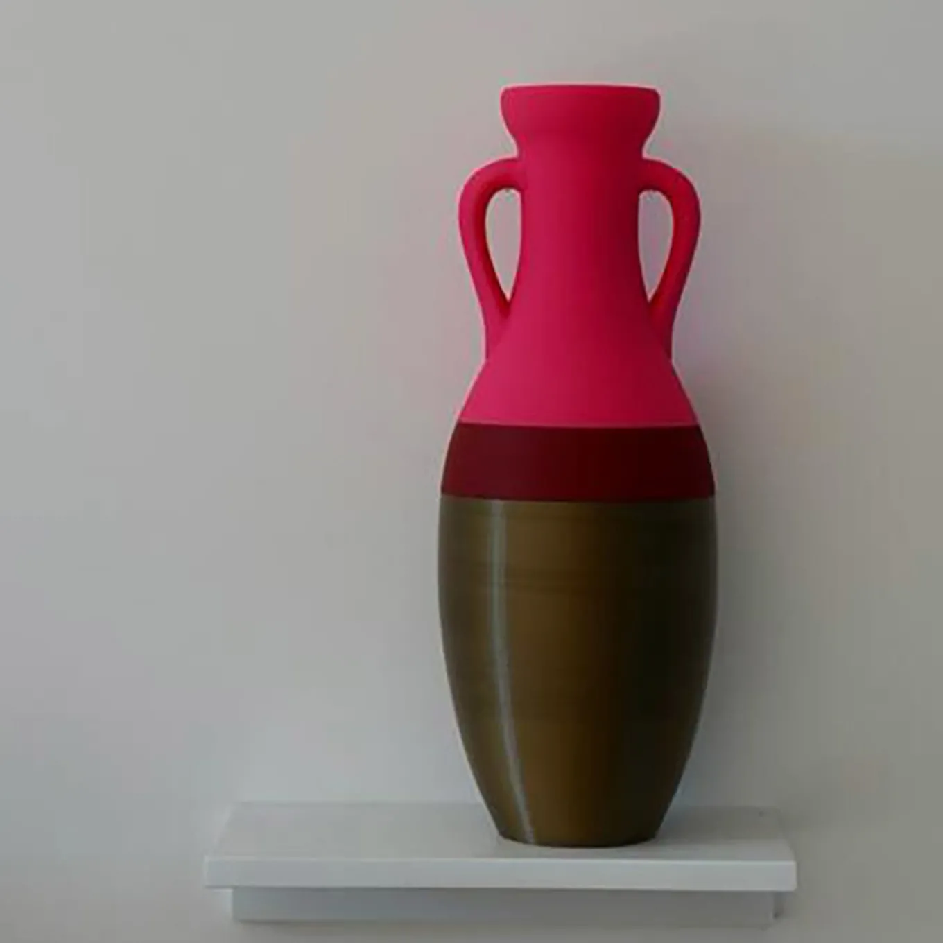 Anfora Giulio Cesare XL in bronzo, borgogna e fucsia