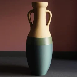Anfora XL verde e beige Giuio Cesare