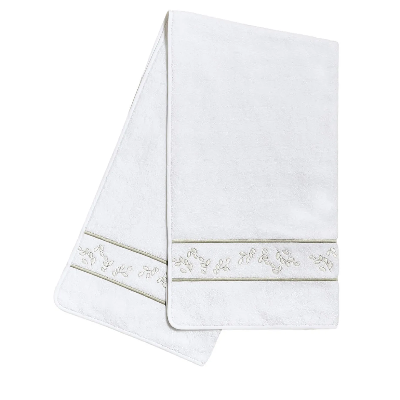 Asciugamano da bagno Roma White & Silver Olive