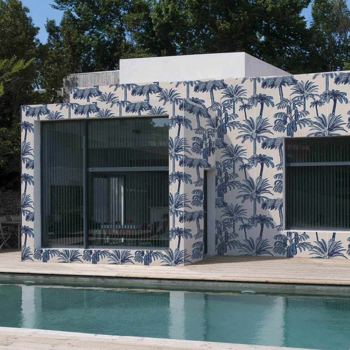 Blue Palms Facade 22 Carta da parati per esterno