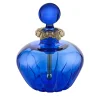 Bottiglia da profumo rotonda Coco in cristallo blu