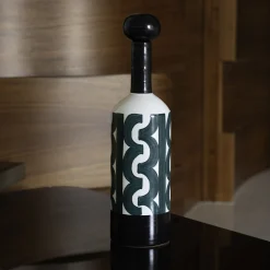 Bottiglia decorativa Bauhaus verde scuro
