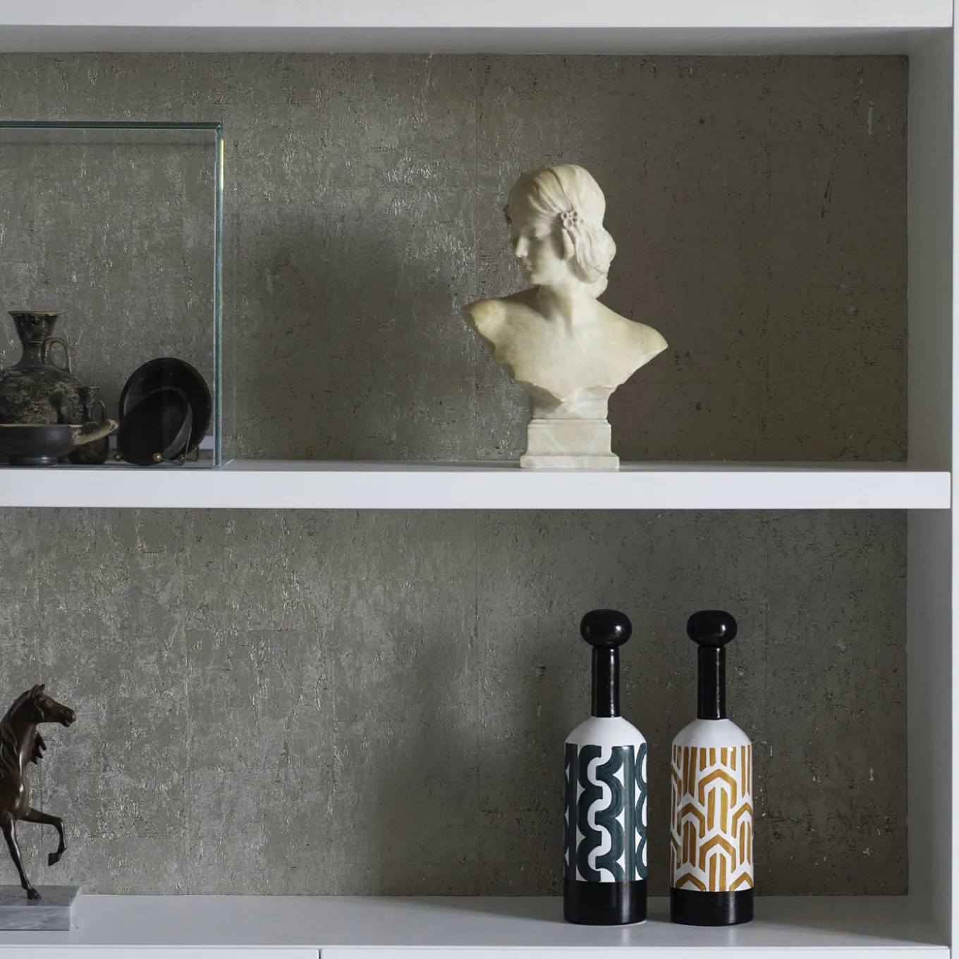 Bottiglia decorativa Bauhaus verde scuro