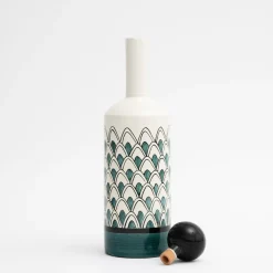 Bottiglia decorativa Gemini verde con coperchio
