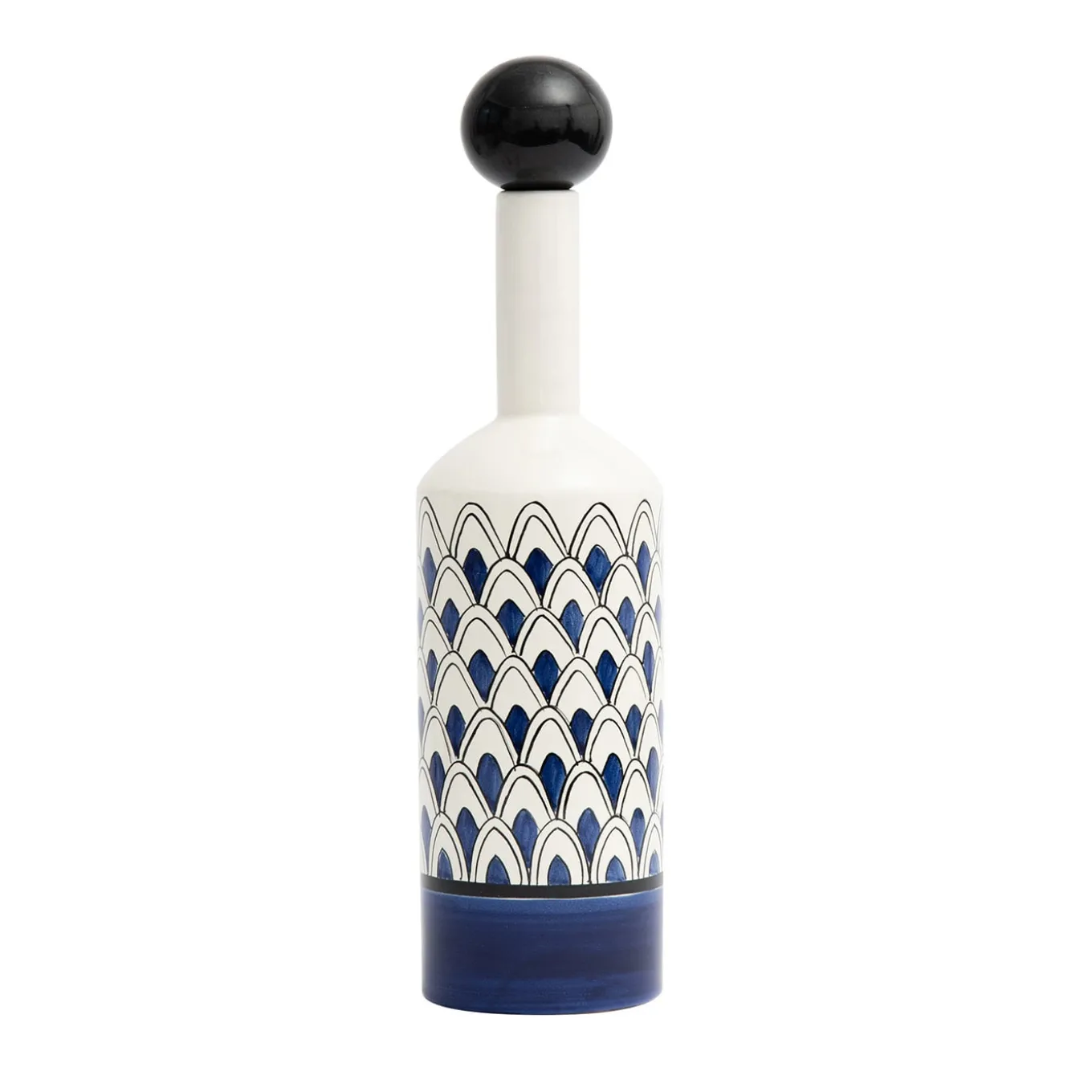 Bottiglia decorativa Gemini blu con coperchio