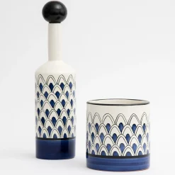 Bottiglia decorativa Gemini blu con coperchio