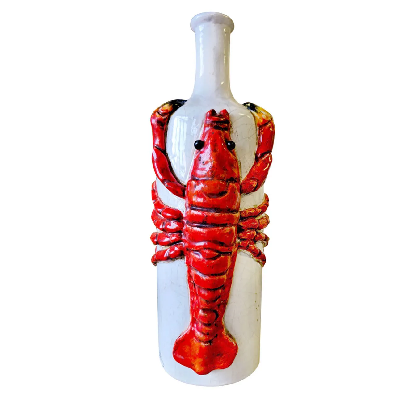 Bottiglia in Ceramica Policroma con Aragosta