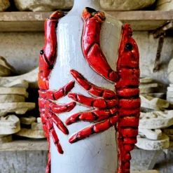 Bottiglia in Ceramica Policroma con Aragosta