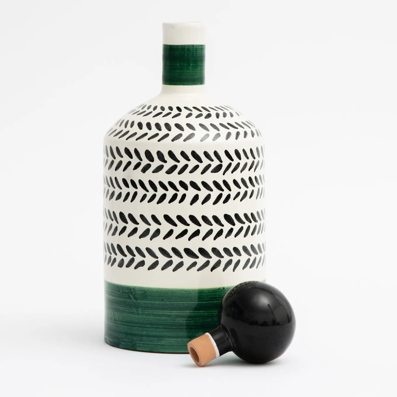 Bottiglia verde decorativa Virgo con coperchio