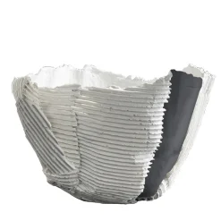 Bowl Cartoccio in ceramica bianca con inserto nero