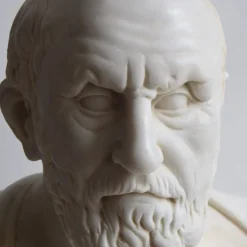 Busto di Ippocrate bianco di Carrara