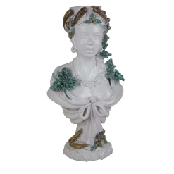Busto scultura invernale in ceramica