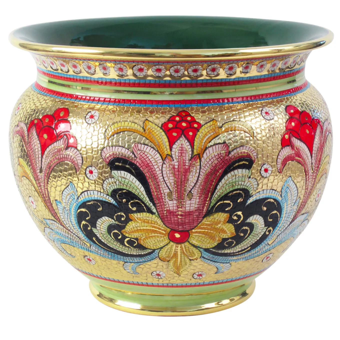 Cachepot a mosaico d'oro