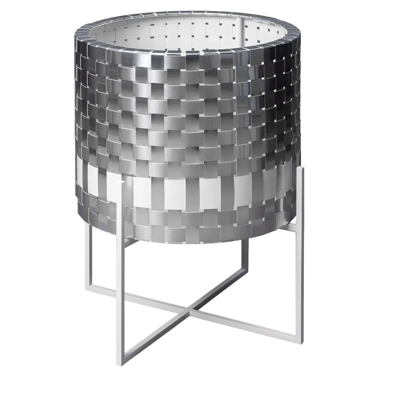 Cachepot in metallo argentato Galatea