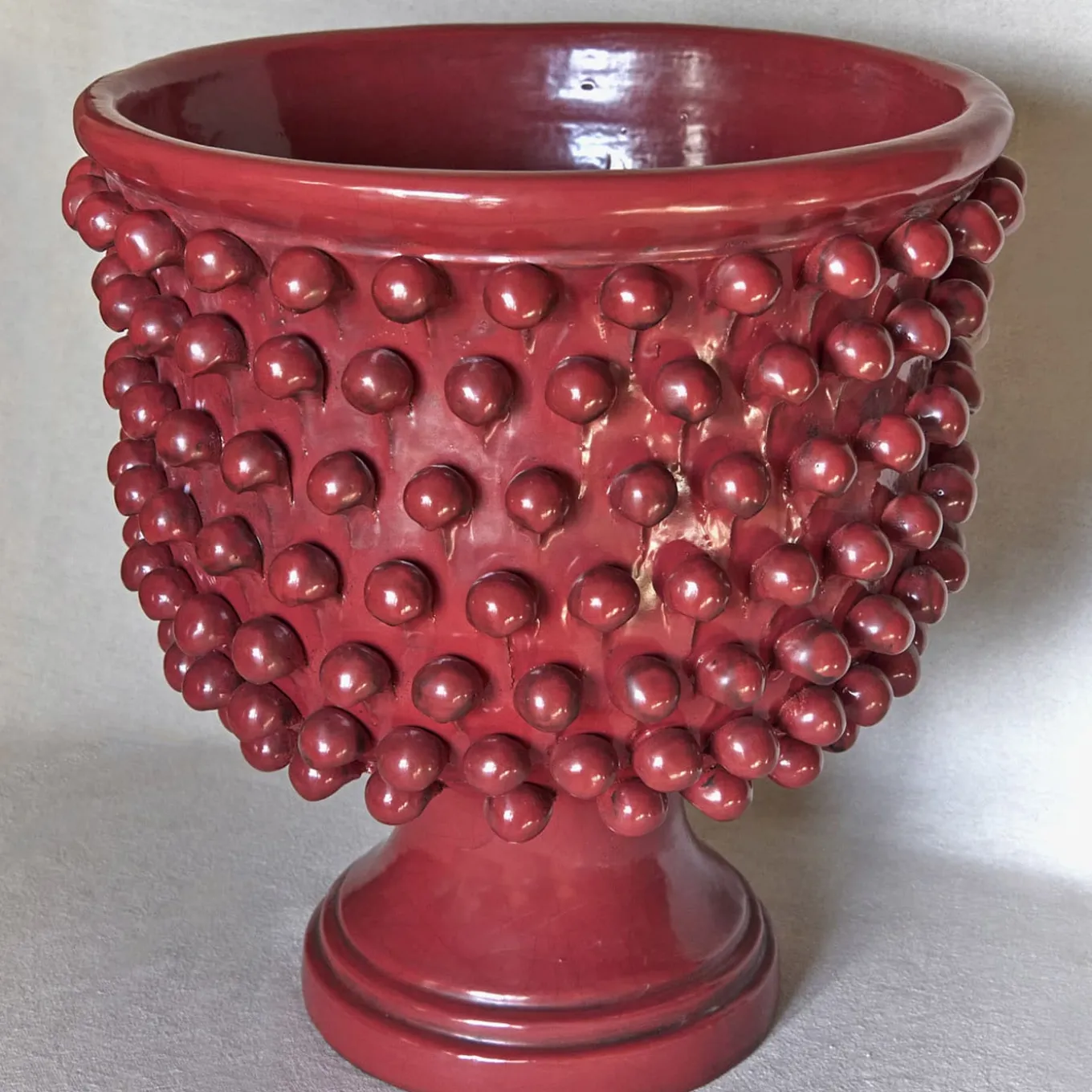 Cachepot rosso strutturato