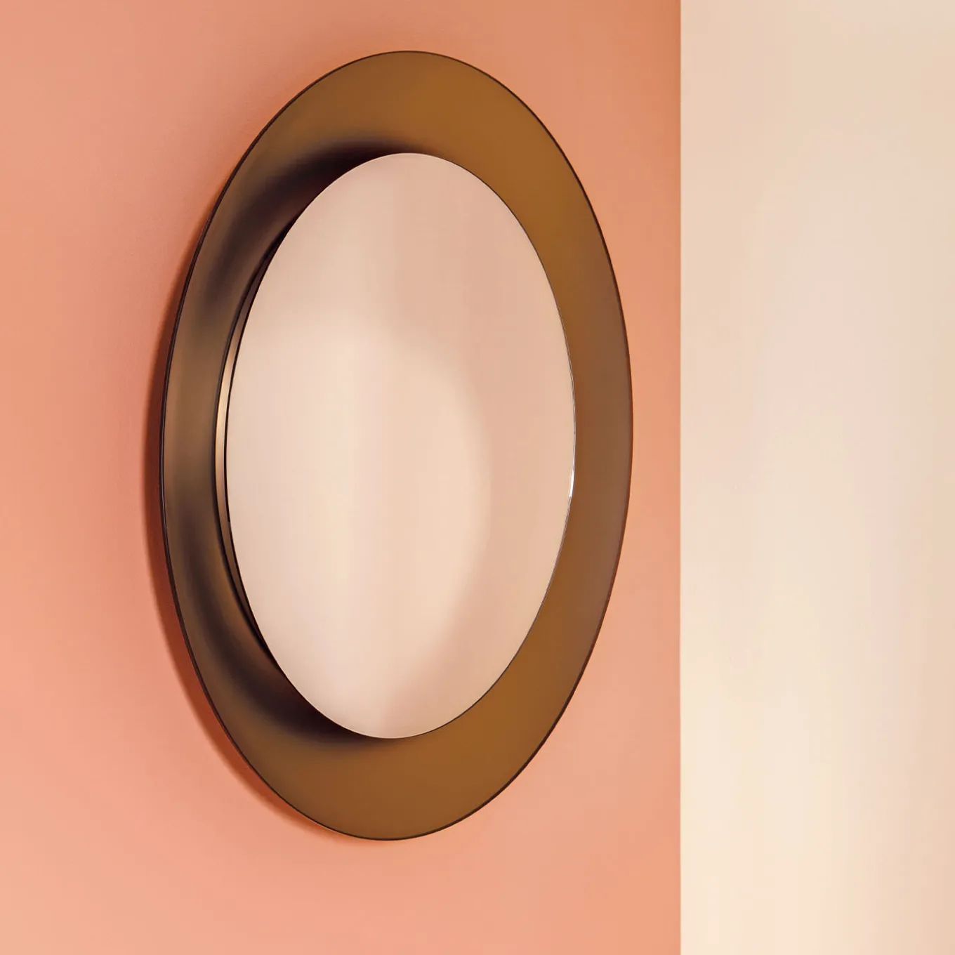 Calliope Specchio da parete in bronzo smerigliato