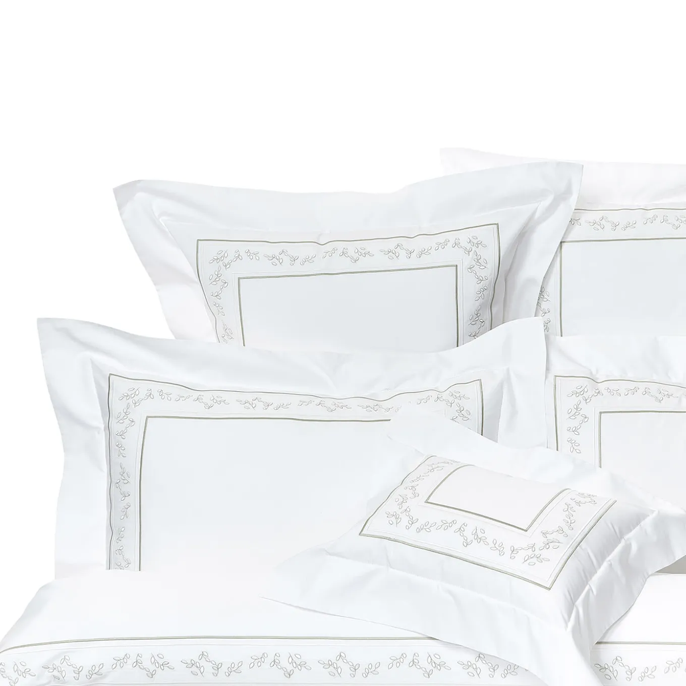 Camicie da letto Roma White & Silver Olive