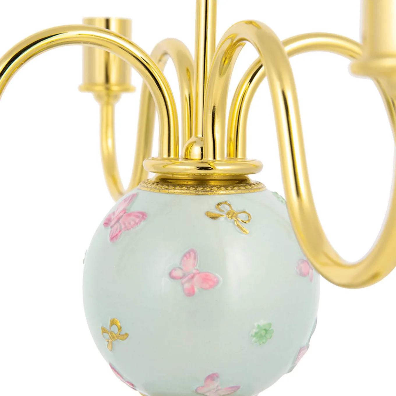 CANDELABRO A FARFALLA 5 BRACCI - AZZURRO