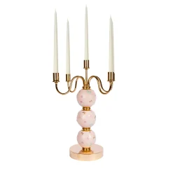 CANDELABRO A FARFALLA 5 BRACCI - ROSA
