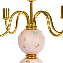 CANDELABRO A FARFALLA 5 BRACCI - ROSA