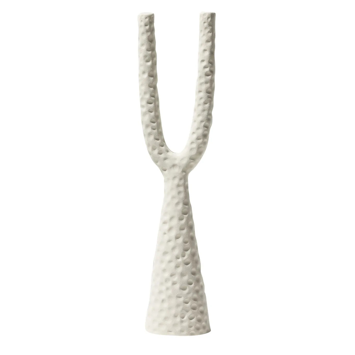 Candelabro Alpha in ceramica bianco opaco