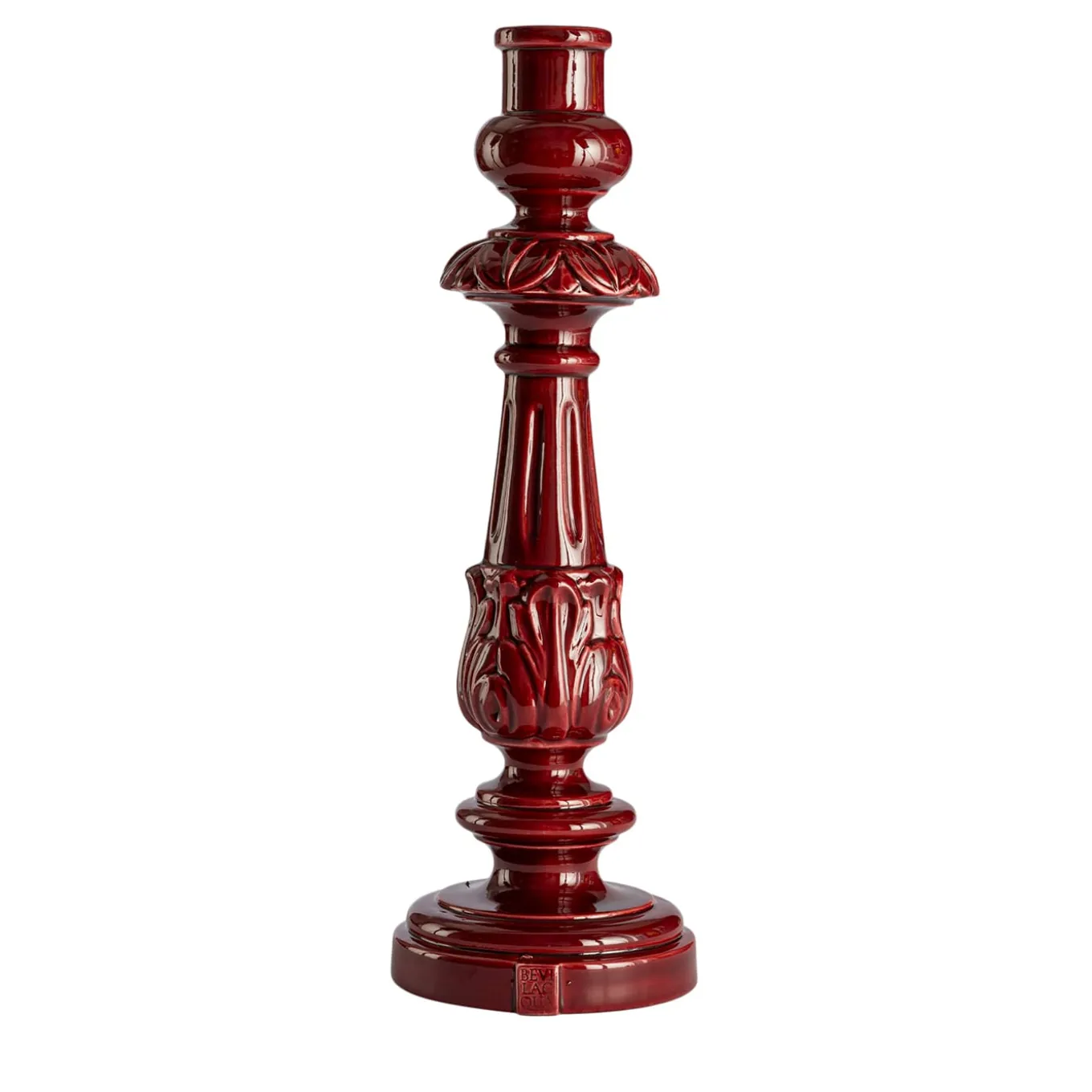 Candelabro Barocco in Ceramica Bordeaux
