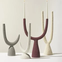 Candelabro Beta in ceramica cornsilk opaca