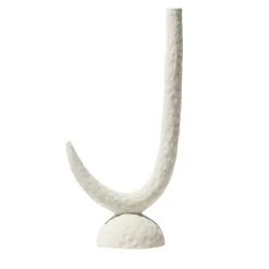Candelabro Kappa in ceramica bianco opaco
