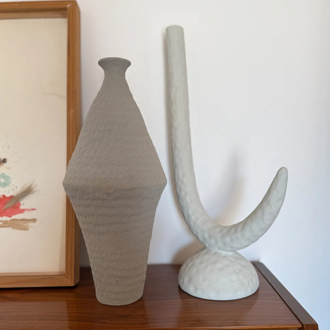 Candelabro Kappa in ceramica bianco opaco