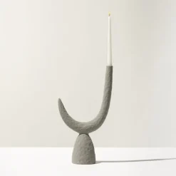 Candelabro mono ZETA in ceramica Antracite opaco