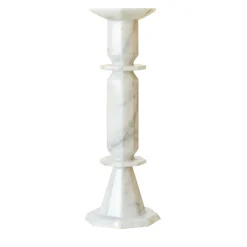 Candelabro Oreadi Nix in Marmo Bianco di Rotella