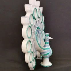 Candelabro Pavone Turchese e Azzurro