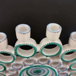 Candelabro Pavone Turchese e Azzurro