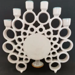 Candelabro Pavone Turchese e Azzurro