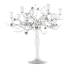 Candelabro Rose in Vetro con Dettagli Floreali
