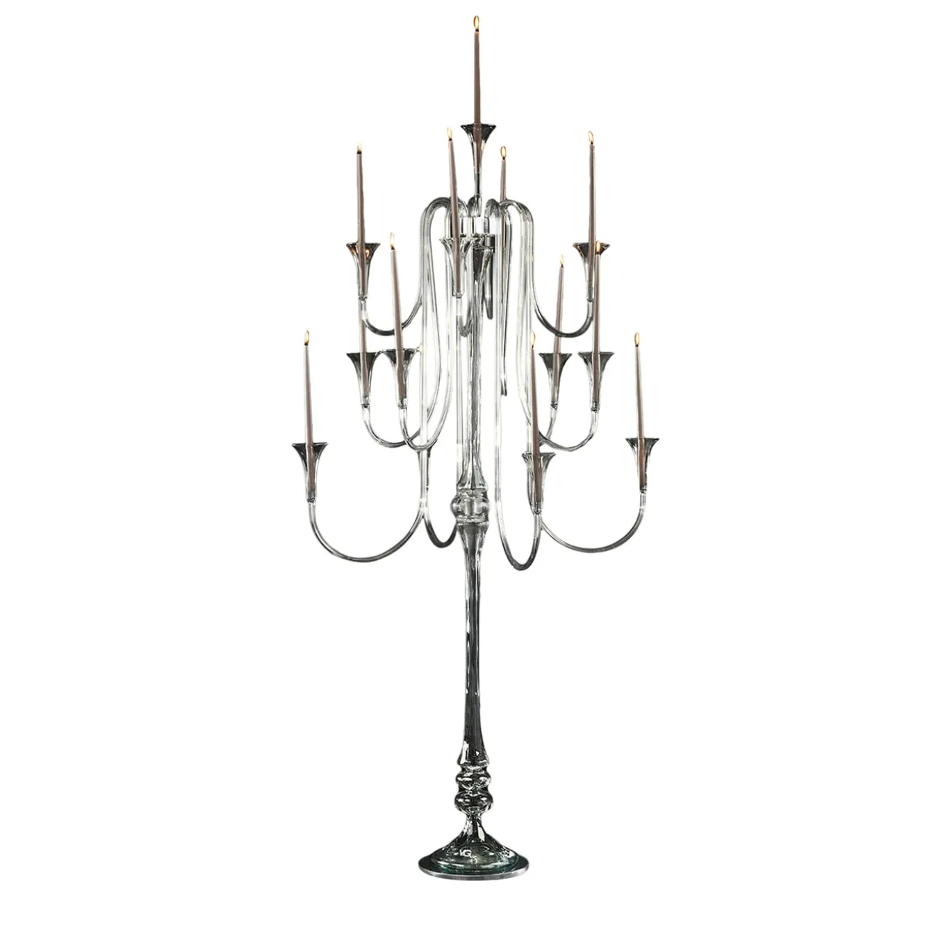 Candelabro trasparente Octopus a 13 bracci