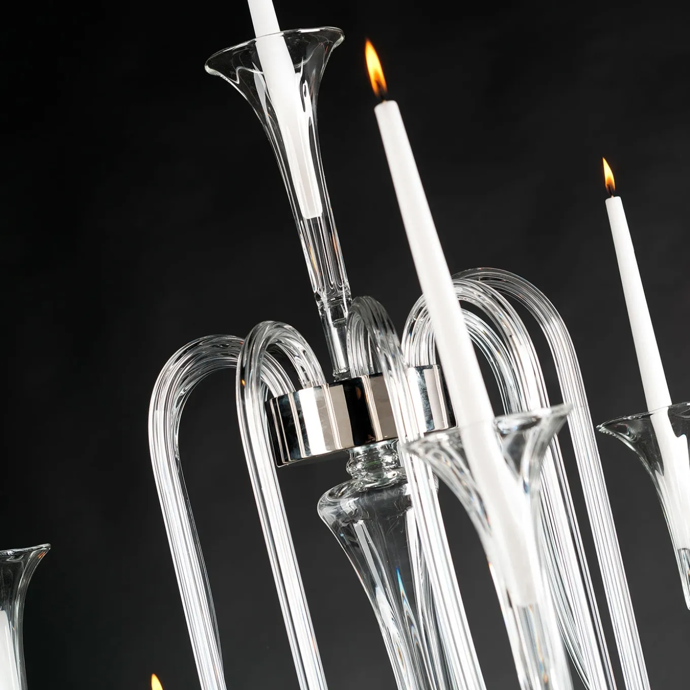 Candelabro trasparente Octopus a 13 bracci