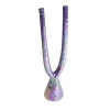 Candeliere doppio in ceramica viola