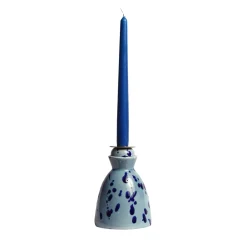 Candeliere in ceramica blu con 4 candele profumate