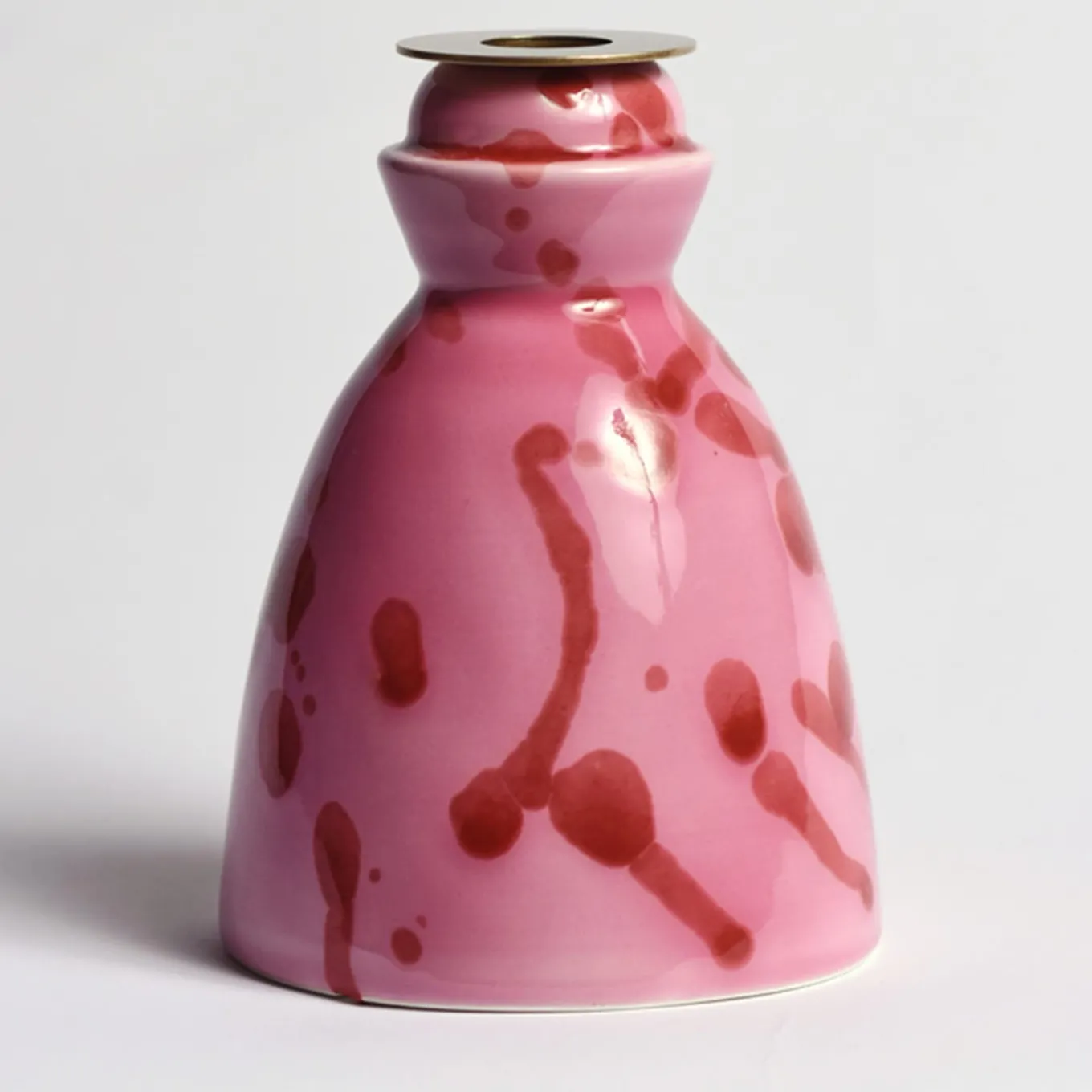 Candeliere in ceramica fucsia con 4 candele profumate
