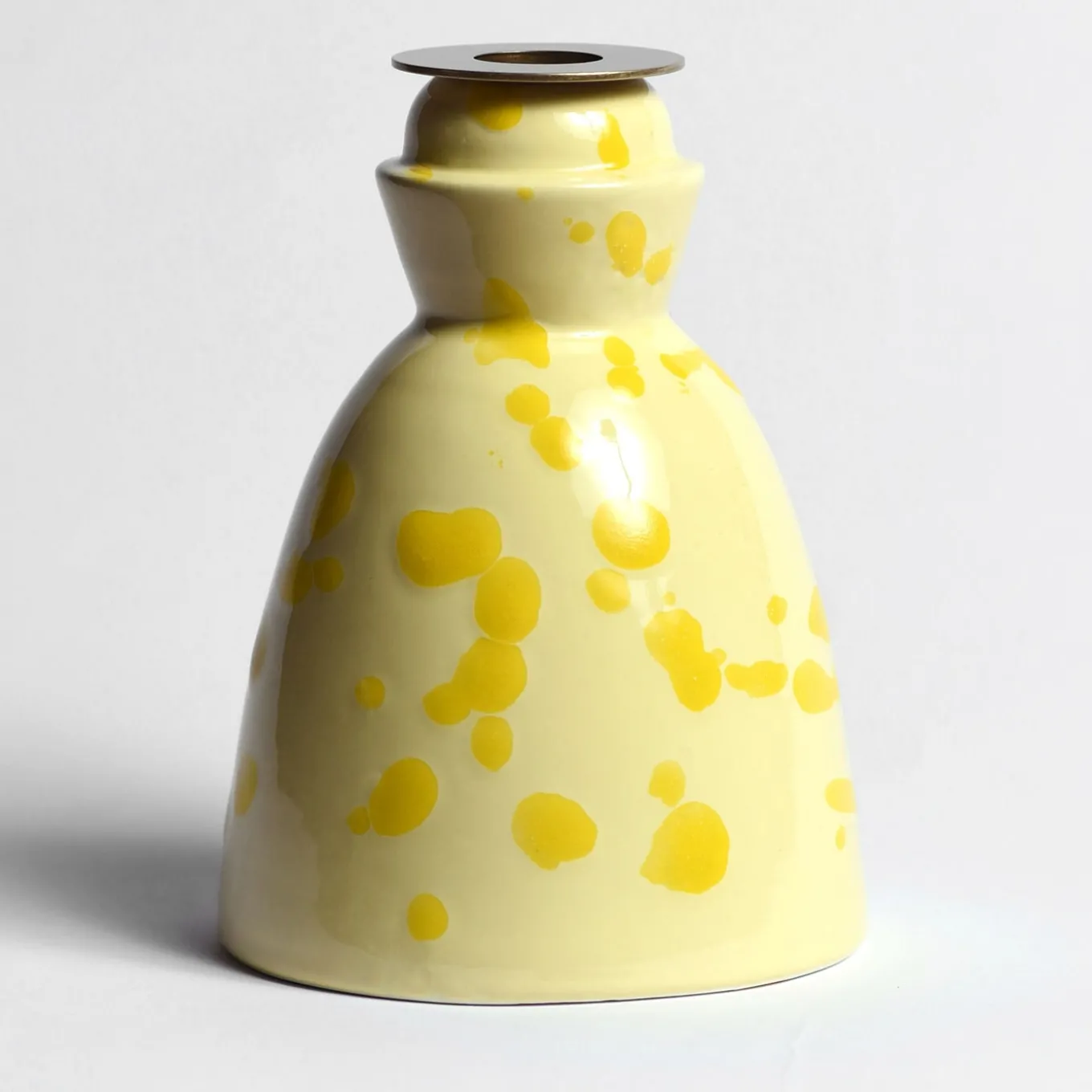 Candeliere in ceramica gialla con 4 candele profumate