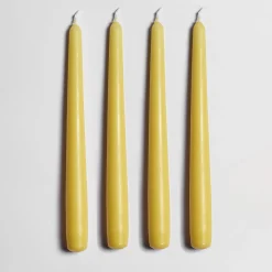 Candeliere in ceramica gialla con 4 candele profumate