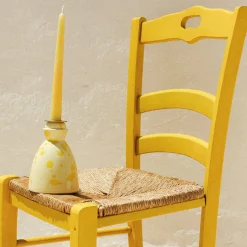 Candeliere in ceramica gialla con 4 candele profumate