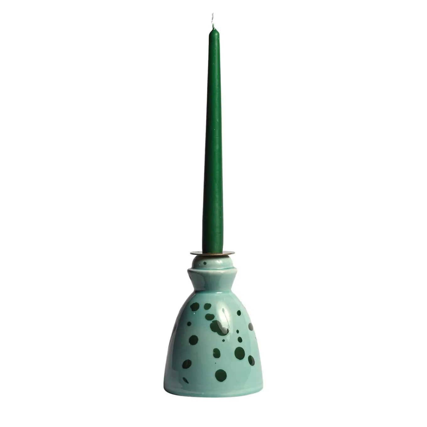 Candeliere in ceramica verde con 4 candele profumate
