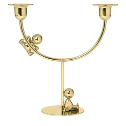 Candeliere Omini Lazy Climber in ottone lucido di Stefano Giovannoni