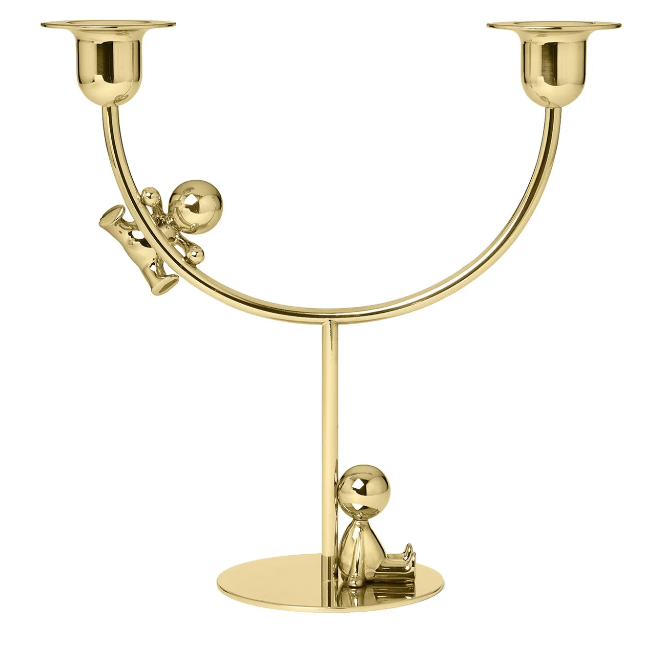 Candeliere Omini Lazy Climber in ottone lucido di Stefano Giovannoni