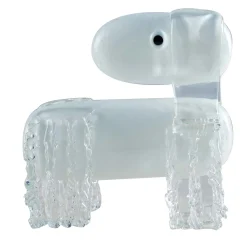 Cane bianco, scultura in vetro veneziano di Eliana Gerotto